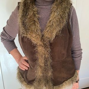 Chico’s Faux Fur Brown Vest